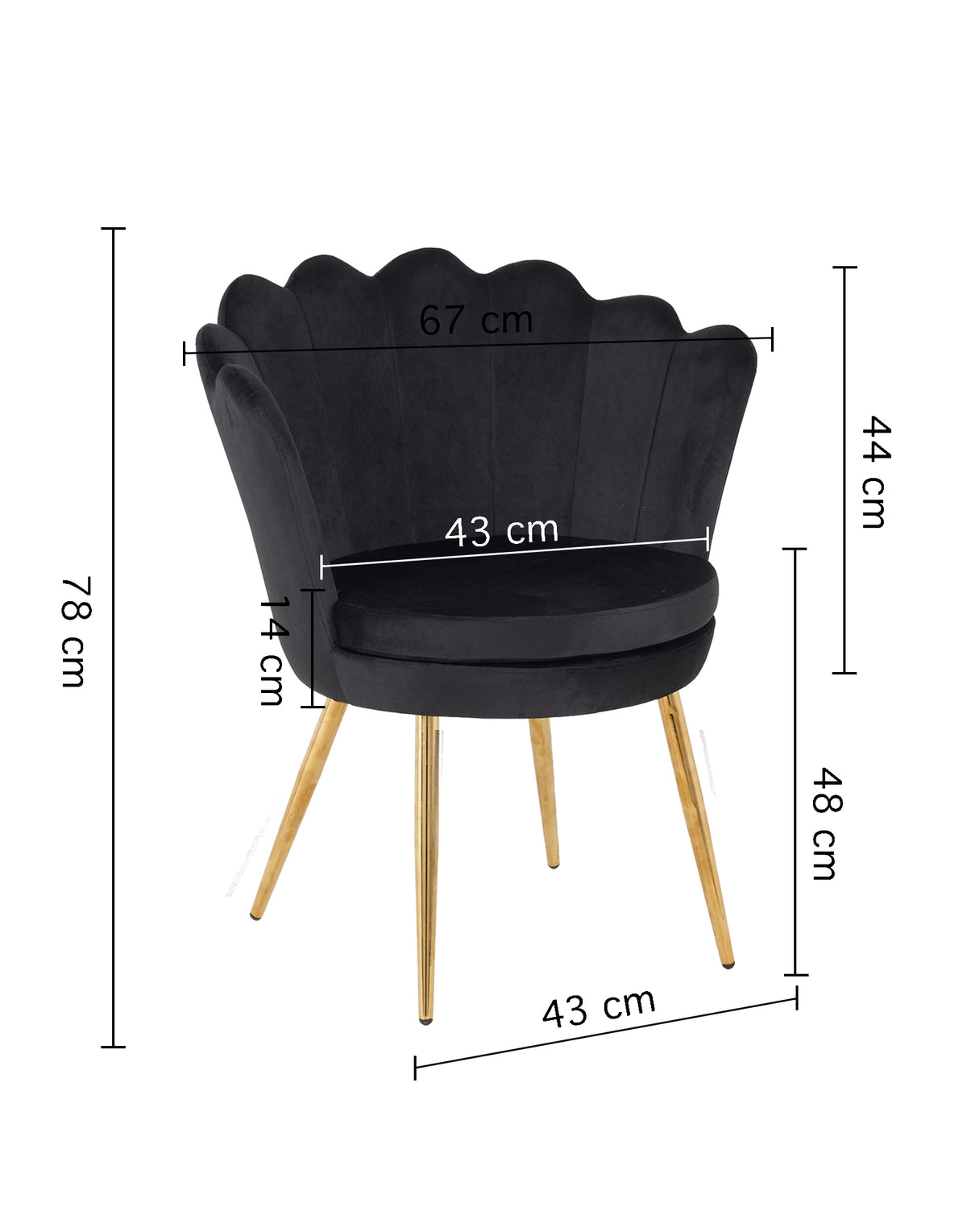 Poltrona Conchiglia Camera da Letto in Velluto Design Moderno, Sedia Classica con Gambe in Metallo Placcato Oro con Seduta Morbida Imbottita Modello Maddina