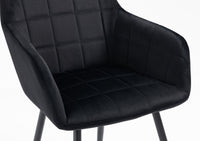 Poltroncina Classica con Braccioli per Camera da Letto in Velluto Design Moderno, con Gambe in Metallo Modello Odette