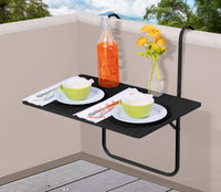 Tavolino Pieghevole Da Balcone 60x40Cm Tavolo Sospeso Da Appendere Alla Ringhiera Richiudibile Salvaspazio Altezza Regolabile Struttura In Metallo Impermeabile Uv Resistent Antiruggine