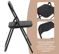 Set 6 Sedie Pieghevoli Sedia Cucina Robusta Struttura In Metallo Seduta Comoda In Simil Ecopelle Sedute Poltrona Per Ospiti Campeggio Sala Riunioni Ufficio Pieghevole Salvaspazio Scrivania