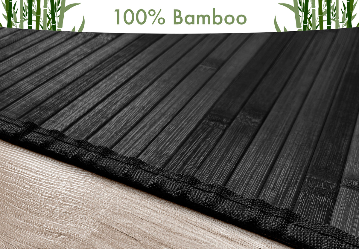 Tappeto Arredo In Vero Bamboo Naturale Grande a Listelli Bordato Bambù Soggiorno Cucina Salotto Listello Legno