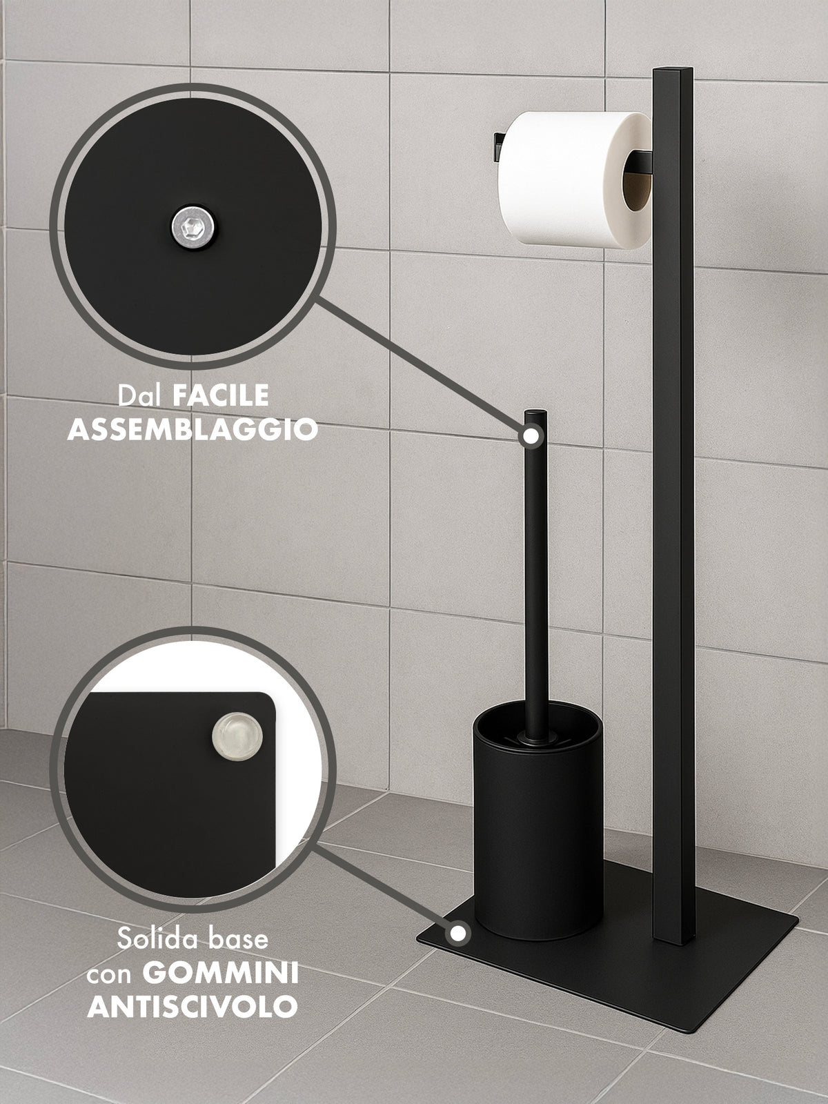 Portarotolo Carta Igienica Da Terra Con Coperchio Portacarta Struttura Robusta In Metallo In Vimini Intrecciato Fino a 4 Rotoli Con Rivestimento Elegante Design Moderno Accessori Bagno