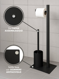 Portarotolo Carta Igienica Da Terra Con Coperchio Portacarta Struttura Robusta In Metallo In Vimini Intrecciato Fino a 4 Rotoli Con Rivestimento Elegante Design Moderno Accessori Bagno
