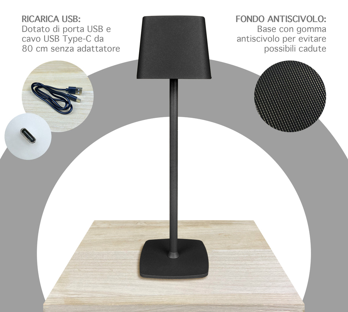Coppia Di Lampada Da Tavolo LED Set 2 Pezzi Design Moderno Senza Fili Ricaricabile Controllo Touch Selezione Colore Intensità Dimmerabile Altezza Regolabile Con Adattatore Per Bottiglia 3000/4500/600K