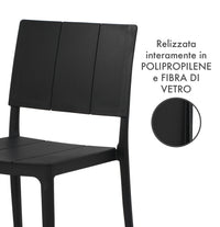Set 4 Sedie In Polipropilene e Fibra Di Vetro Trattamento Uv Antiscolorimento il Gruppone Passione Casa