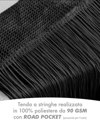 Tenda A Fili Stringhe Anti Mosche Insetti Finestre Porta Finestra Elegante Tinta Unita Divisorio Con Asola Passante Per inserimento Di Bastoni Zanzariera Adattabile Con Forbici Zanzariera Elegante