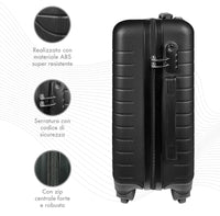 Trolley Bagaglio Mano Rigido 37x20x54.5 Piccolo Ultraleggero Valigia In Abs Con 4 Ruote Manico Chiusura Di Sicurezza Per Compagnie Low Cost Economy Zaino Da Viaggio
