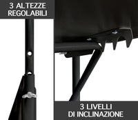 Tavolino Pieghevole Da Balcone 60x40Cm Tavolo Sospeso Da Appendere Alla Ringhiera Richiudibile Salvaspazio Altezza Regolabile Struttura In Metallo Impermeabile Uv Resistent Antiruggine