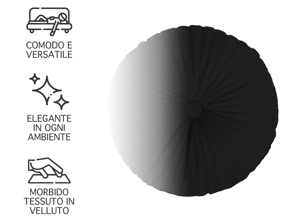 Cuscino Rotondo Zucca Effetto Velluto Circolari Per Divano Decorativo Letto 40 Cm