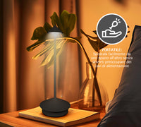 Coppia Di Lampada Da Tavolo LED Set 2 Pezzi Design Moderno Senza Fili Ricaricabile Controllo Touch Selezione Colore Intensità Dimmerabile Altezza Regolabile Con Adattatore Per Bottiglia 3000/4500/600K