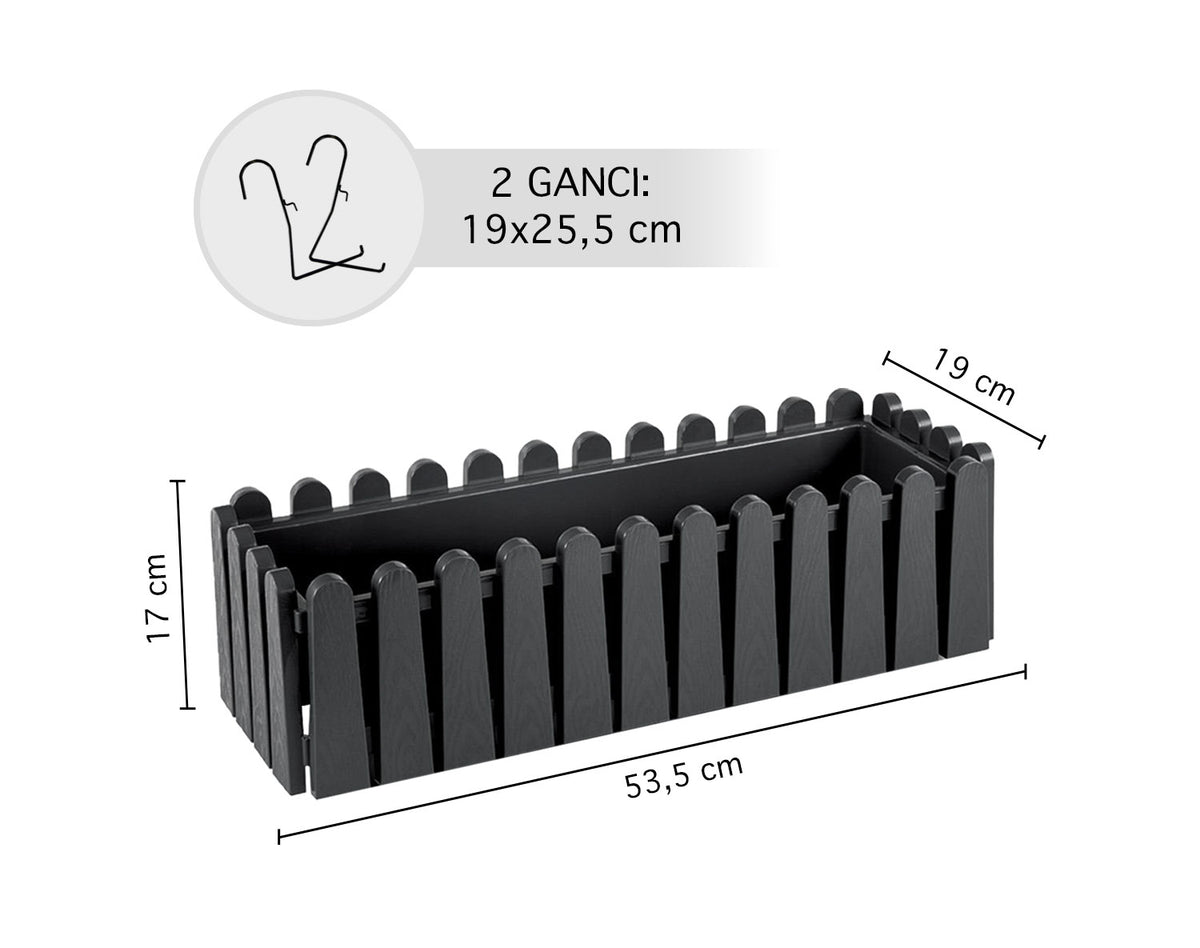 Fioriera Rettangolare Con Sistema Di Drenaggio Conservazione Acqua Balconiera Con Supporti Da Ringhiera Appesa Inclusi Balcone