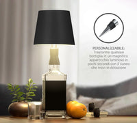 Coppia Di Lampada Da Tavolo LED Set 2 Pezzi Design Moderno Senza Fili Ricaricabile Controllo Touch Selezione Colore Intensità Dimmerabile Altezza Regolabile Con Adattatore Per Bottiglia 3000/4500/600K