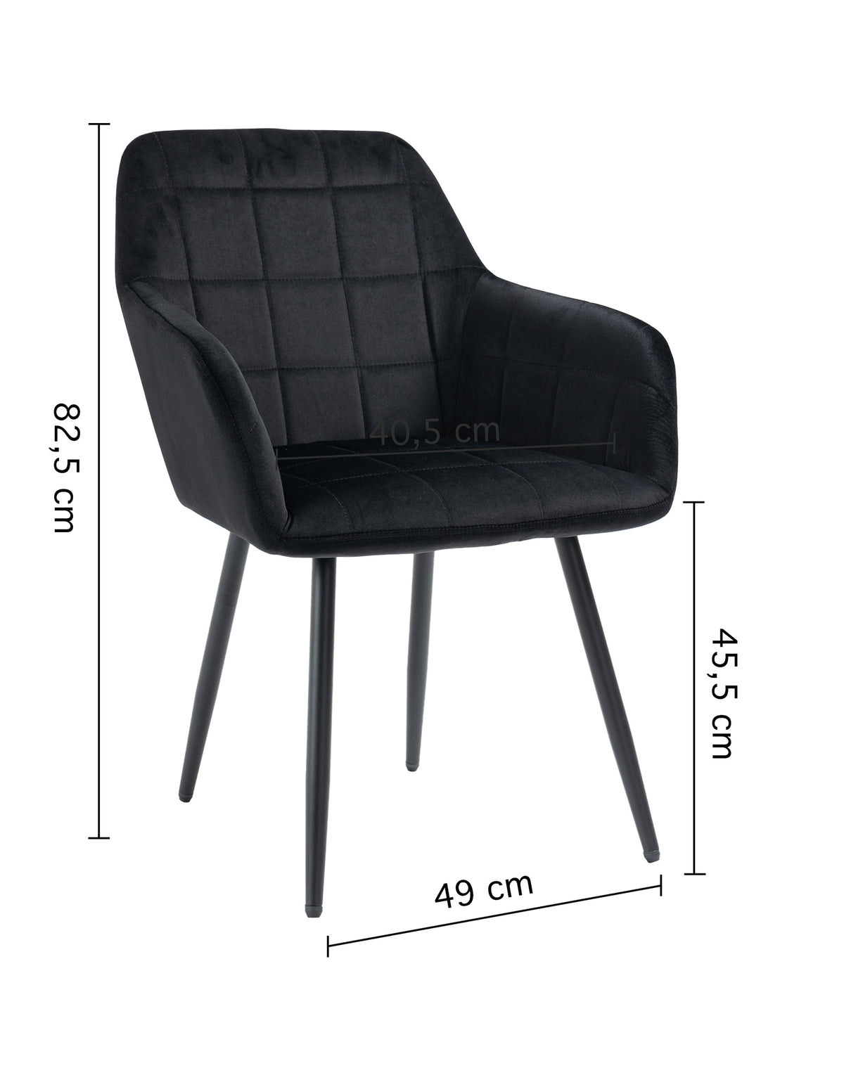 Poltroncina Classica con Braccioli per Camera da Letto in Velluto Design Moderno, con Gambe in Metallo Modello Odette