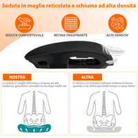 Sedia Da Ufficio Elegante Poltrona Direzionale Ergonomica Design Moderno Colore Nero Rivestimento Ecopelle Base Cromata Ruote Silenzione Seduta Scrivania Sala Riunioni Schienale Alto