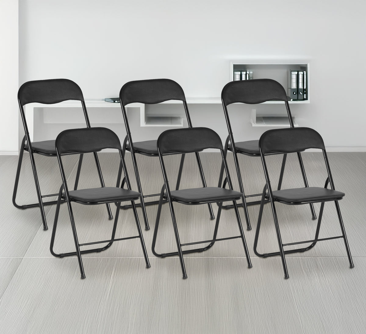 Set 6 Sedie Pieghevoli Sedia Cucina Robusta Struttura In Metallo Seduta Comoda In Simil Ecopelle Sedute Poltrona Per Ospiti Campeggio Sala Riunioni Ufficio Pieghevole Salvaspazio Scrivania