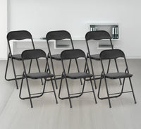 Set 6 Sedie Pieghevoli Sedia Cucina Robusta Struttura In Metallo Seduta Comoda In Simil Ecopelle Sedute Poltrona Per Ospiti Campeggio Sala Riunioni Ufficio Pieghevole Salvaspazio Scrivania