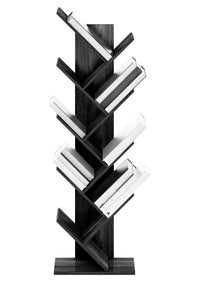Liberia In Legno A Forma Ad Albero Scaffale 9 Ripiani Salvaspazio Verticale Camera Letto Soggiorno Studio Ufficio  Libro Mensola A Colonna Porta Libri Stile industrial Torre
