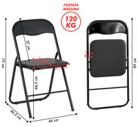 Set 6 Sedie Pieghevoli Sedia Cucina Robusta Struttura In Metallo Seduta Comoda In Simil Ecopelle Sedute Poltrona Per Ospiti Campeggio Sala Riunioni Ufficio Pieghevole Salvaspazio Scrivania