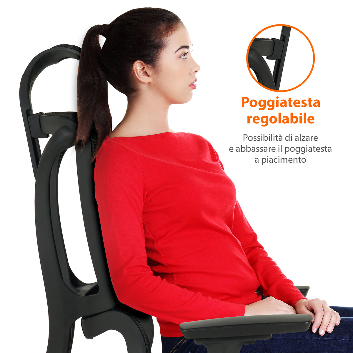 Sedia Da Ufficio Elegante Poltrona Direzionale Ergonomica Design Moderno Colore Nero Rivestimento Ecopelle Base Cromata Ruote Silenzione Seduta Scrivania Sala Riunioni Schienale Alto