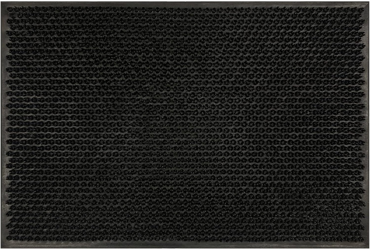 Zerbino In Gomma 40 x 60 Cm Ingresso Antiscivolo Tappeto AsciugaPassi Facile da Pulire Antibatterico e Resistente Rettangolare Tappetino 2 Colori