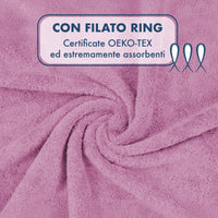 Asciugamani Bagno 100% Spugna Puro Cotone 500 Gr 4 Pezzi 2 Salvietta Viso 2 Asciugamano Ospite Mani Qualità Certificato Oeko-Tex Salviette Super Morbide Bicolore