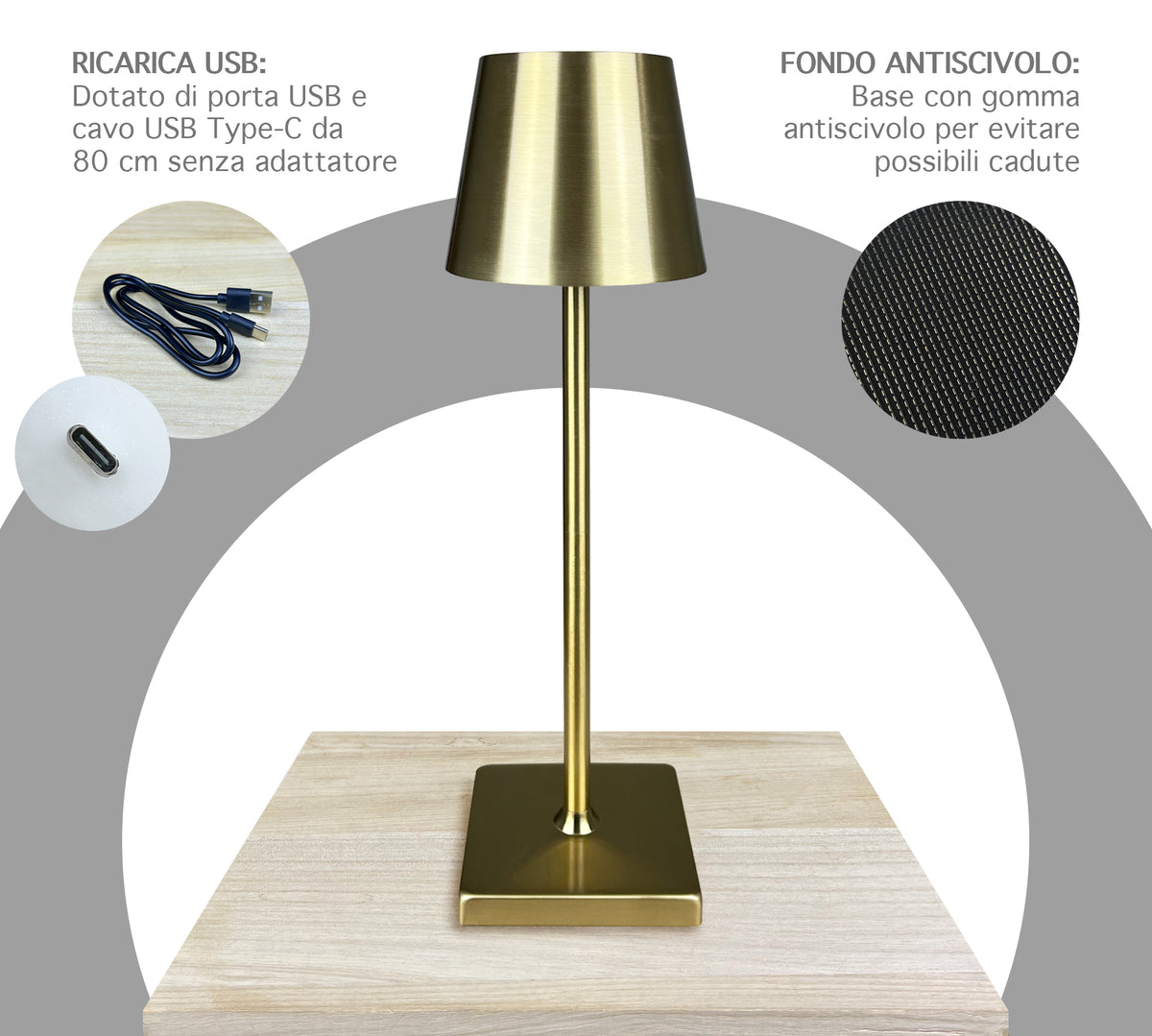 Coppia Di Lampada Da Tavolo LED Set 2 Pezzi Design Moderno Senza Fili Ricaricabile Controllo Touch Selezione Colore Intensità Dimmerabile Altezza Regolabile Con Adattatore Per Bottiglia 3000/4500/600K