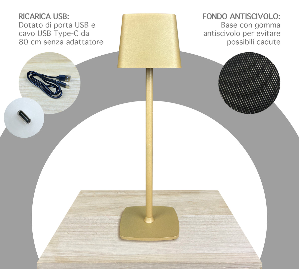 Coppia Di Lampada Da Tavolo LED Set 2 Pezzi Design Moderno Senza Fili Ricaricabile Controllo Touch Selezione Colore Intensità Dimmerabile Altezza Regolabile Con Adattatore Per Bottiglia 3000/4500/600K