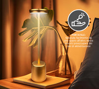 Coppia Di Lampada Da Tavolo LED Set 2 Pezzi Design Moderno Senza Fili Ricaricabile Controllo Touch Selezione Colore Intensità Dimmerabile Altezza Regolabile Con Adattatore Per Bottiglia 3000/4500/600K