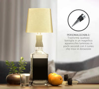 Coppia Di Lampada Da Tavolo LED Set 2 Pezzi Design Moderno Senza Fili Ricaricabile Controllo Touch Selezione Colore Intensità Dimmerabile Altezza Regolabile Con Adattatore Per Bottiglia 3000/4500/600K
