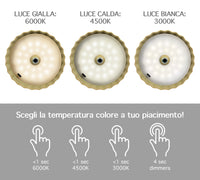 Coppia Di Lampada Da Tavolo LED Set 2 Pezzi Design Moderno Senza Fili Ricaricabile Controllo Touch Selezione Colore Intensità Dimmerabile Altezza Regolabile Con Adattatore Per Bottiglia 3000/4500/600K