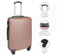 Trolley Bagaglio Mano Rigido 37x20x54.5 Piccolo Ultraleggero Valigia In Abs Con 4 Ruote Manico Chiusura Di Sicurezza Per Compagnie Low Cost Economy Zaino Da Viaggio
