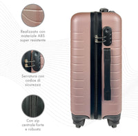 Trolley Bagaglio Mano Rigido 37x20x54.5 Piccolo Ultraleggero Valigia In Abs Con 4 Ruote Manico Chiusura Di Sicurezza Per Compagnie Low Cost Economy Zaino Da Viaggio