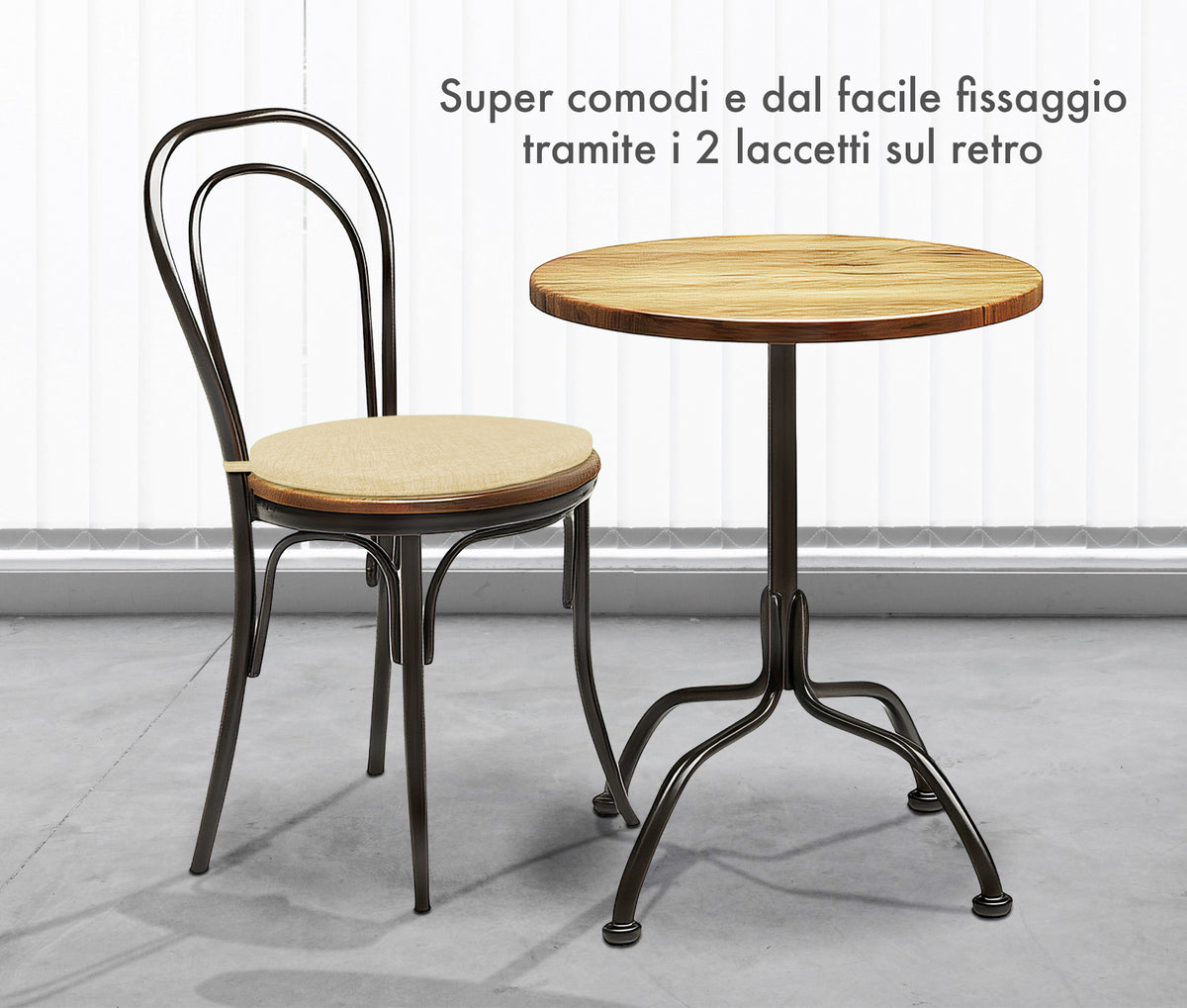 Cuscini Rotondi Per Sedie Cucina Imbottiti Sfoderabili Con Cerniera Cuscino Rotondo Ø 40 Cm Sedia Tavolo Lavabile In Lavatrice Con Lacci Per Fissaggio Prodotto Italiano Comodi