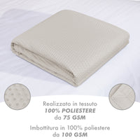 Trapuntino Matrimoniale Elegante Copriletto Con Balza Applicata Trapuntatura Pinsonic Tinta Unita Due Piazze Coperta Letto Leggera Primavera Estate Trapunta