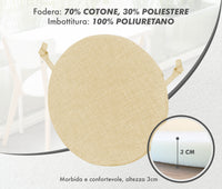 Cuscini Rotondi Per Sedie Cucina Imbottiti Sfoderabili Con Cerniera Cuscino Rotondo Ø 40 Cm Sedia Tavolo Lavabile In Lavatrice Con Lacci Per Fissaggio Prodotto Italiano Comodi
