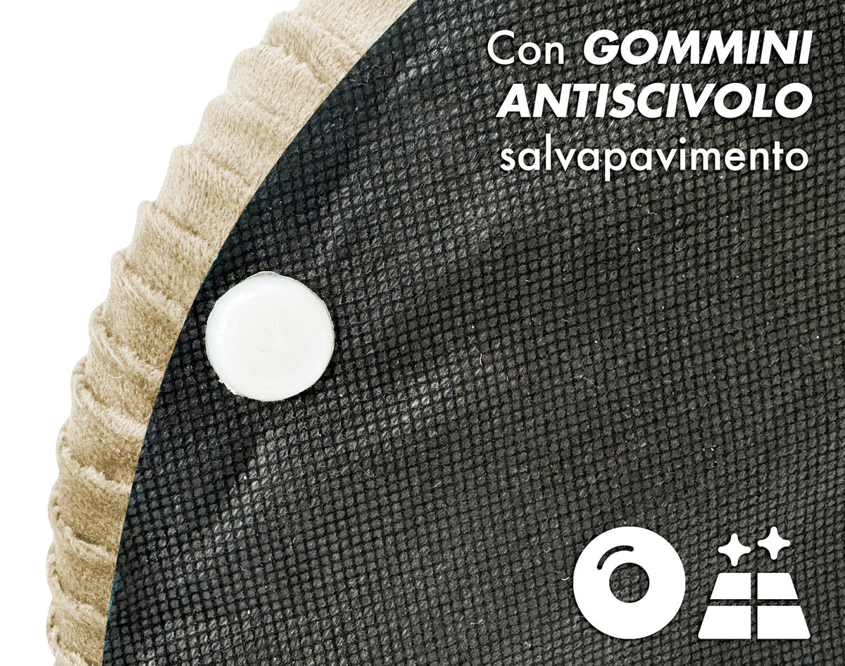 Set Di 2 Pouf Contenitori In Velluto Design Moderno Poggiapiedi,Sgabello Tondo con Coperchio Rimovibile e Seduta Imbottita Alta Densità Con Fascia In Metallo Contenitore Capiente Storage Box