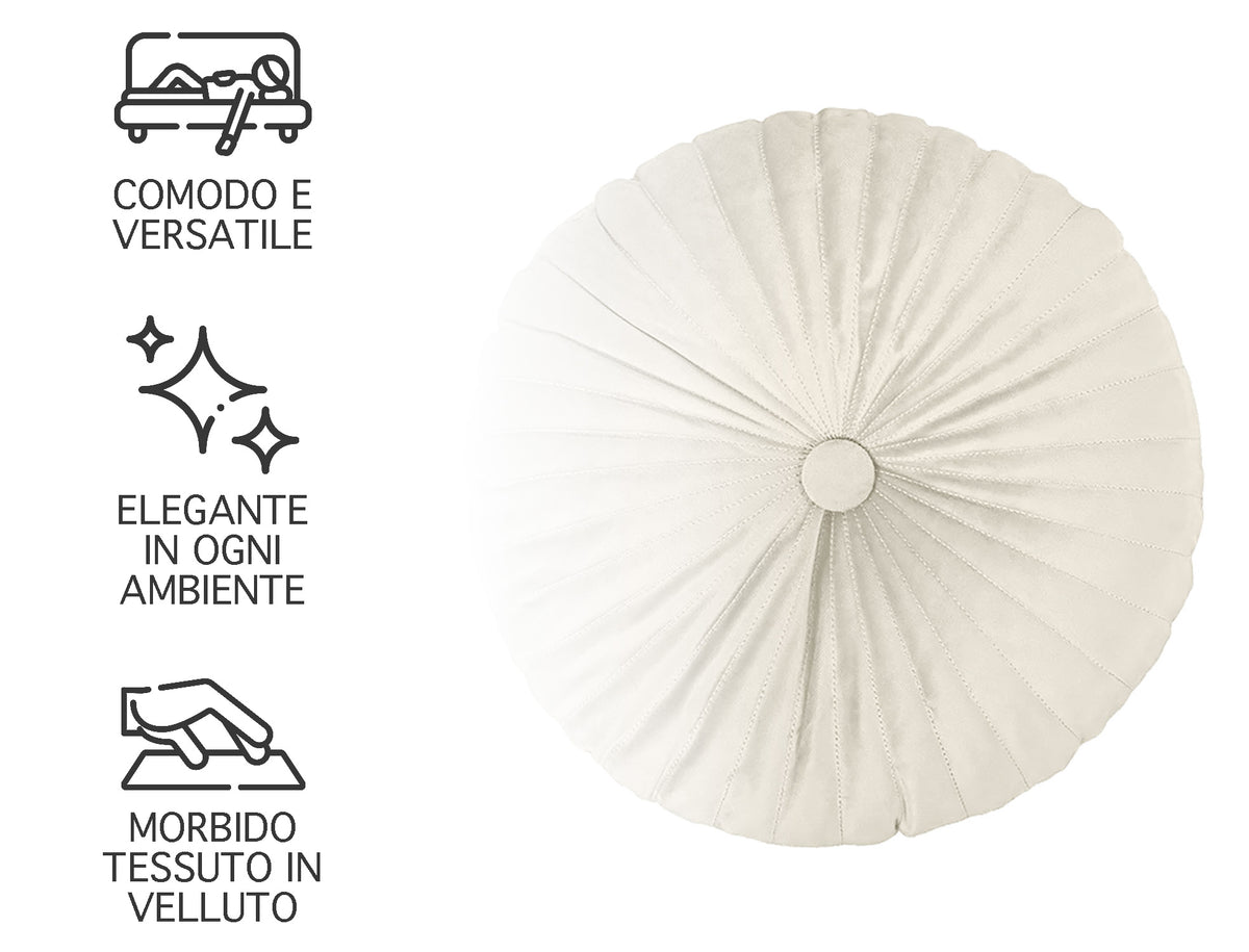 Cuscino Rotondo Zucca Effetto Velluto Circolari Per Divano Decorativo Letto 40 Cm