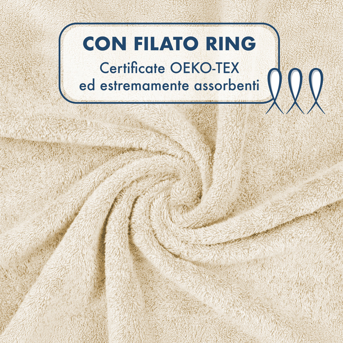 Asciugamani Bagno 100% Spugna Puro Cotone 500 Gr 4 Pezzi 2 Salvietta Viso 2 Asciugamano Ospite Mani Qualità Certificato Oeko-Tex Salviette Super Morbide Bicolore