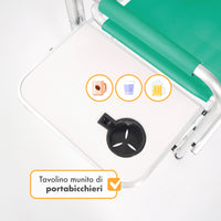Sedia Sgabello Regista Poltrona Pieghevole in Alluminio Lavabile Leggera Lavabile con Tavolino Porta Bibite Incluso Campeggio Mare Spiaggia