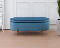 Panca Imbottita Divanetto In Velluto Contenitore Pouf Grande XXL PortaOggetti  Panca Sgabello A Pie Di Letto Con Gambe In Metallo Dorato Cassapanca Ingresso Legno Massello Panchina