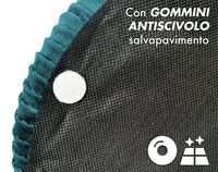 Set Di 2 Pouf Contenitori In Velluto Design Moderno Poggiapiedi,Sgabello Tondo con Coperchio Rimovibile e Seduta Imbottita Alta Densità Con Fascia In Metallo Contenitore Capiente Storage Box