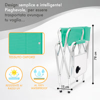 Sedia Sgabello Regista Poltrona Pieghevole in Alluminio Lavabile Leggera Lavabile con Tavolino Porta Bibite Incluso Campeggio Mare Spiaggia