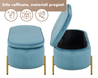 Panca Imbottita Divanetto In Velluto Contenitore Pouf Grande XXL PortaOggetti  Panca Sgabello A Pie Di Letto Con Gambe In Metallo Dorato Cassapanca Ingresso Legno Massello Panchina