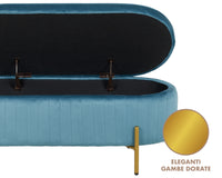 Panca Imbottita Divanetto In Velluto Contenitore Pouf Grande XXL PortaOggetti  Panca Sgabello A Pie Di Letto Con Gambe In Metallo Dorato Cassapanca Ingresso Legno Massello Panchina