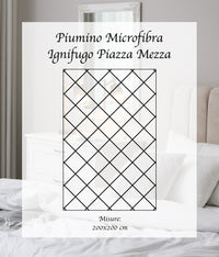Piumino Letto Bianco Ignifugo Certificato Classe 1IM 100/200/300 Gr Microfibra Anallergica Manopesca Coperta Leggera Effetto Piuma Prodotto Italiano Hotel Strutture