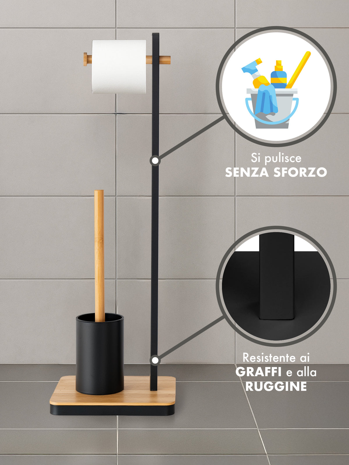 Piantana Portarotolo e Scopino WC il Gruppone