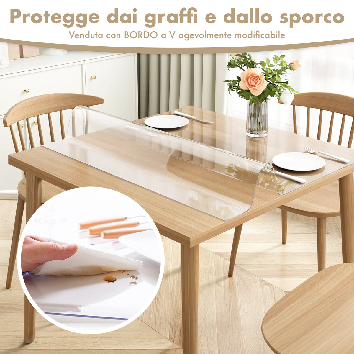 Copritavolo Trasparente In Pvc 1.5 Mm Pellicola Protettiva Il Gruppone Passione Casa