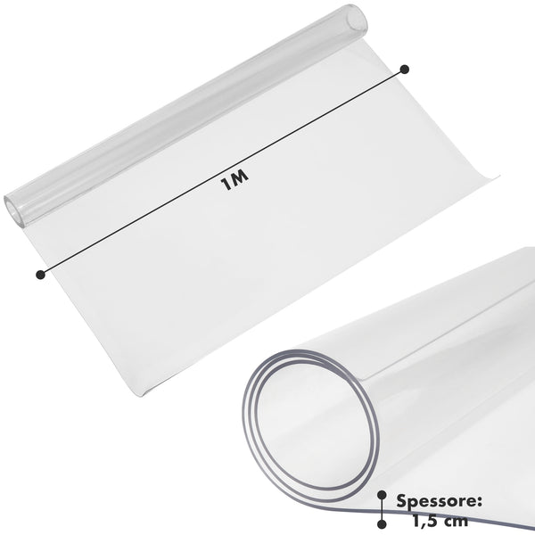 Copritavolo Trasparente In Pvc 1.5 Mm Pellicola Protettiva Il Gruppone Passione Casa