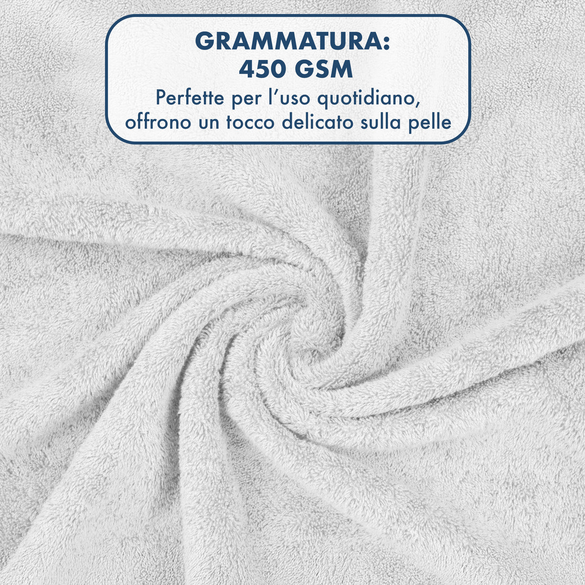 Asciugamani Bagno 100% Spugna Puro Cotone 450 Gr 6 Pezzi 3 Salvietta Viso 3 Asciugamano Ospite Mani Qualità Salviette Super Morbide Bicolore