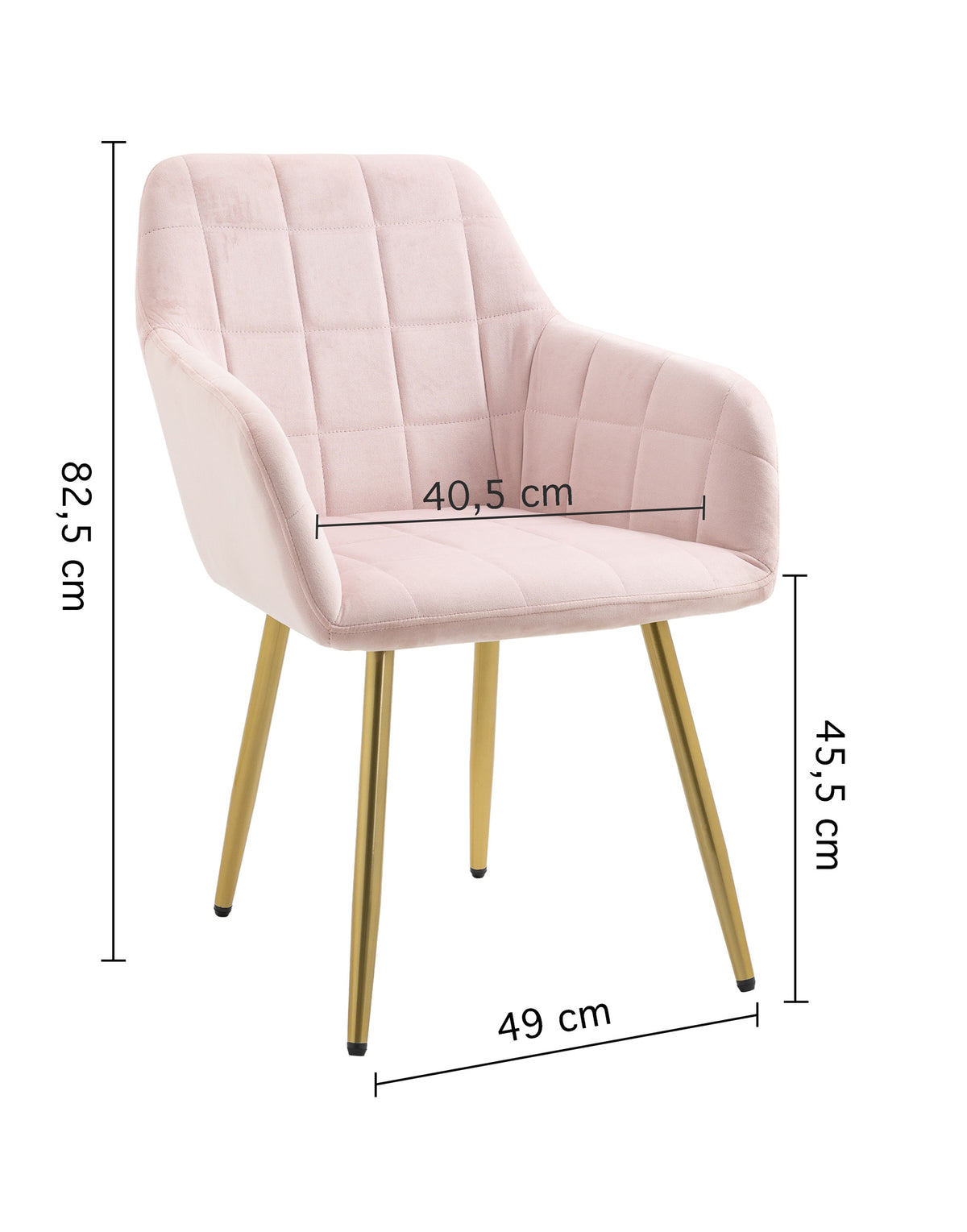 Poltroncina Classica con Braccioli per Camera da Letto in Velluto Design Moderno, con Gambe in Metallo Modello Odette